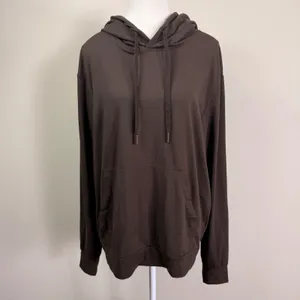 Comfrt All Day Jersey Brown Pullover Hoodie Relaxed Fit Stretch Sweatshirt Small thumbnail 3