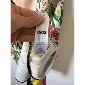 Asos Tropical Fruit Spagetti Strap Side Slit Midi Dress Pink Size 4 thumbnail 6