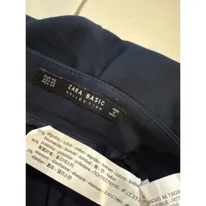 Zara Dress Pants Women XS Navy Work Office Career Cotton Stretch Travel Business thumbnail 3