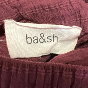 Ba&sh Women's Red Maroon Devis Smocked Turtleneck Babydoll Mini Dress Size S thumbnail 5