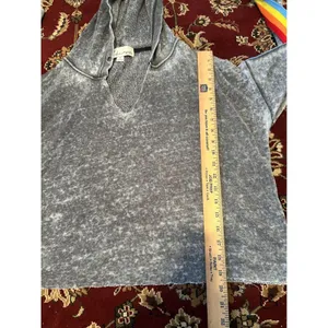 Vintage Havana Gray Acid Wash‎ Rainbow Striped Hoodie Sweatshirt S crop cutoff thumbnail 6