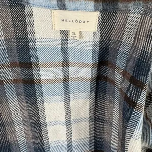 MELLODAY Blue Plaid Shacket XL Oversized Flannel Jacket‎ Lightweight Coat thumbnail 4