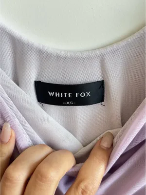 White Fox Don’t Tell Me Now Mini Dress Lilac XS Mesh Ruffle Bodycon thumbnail 4