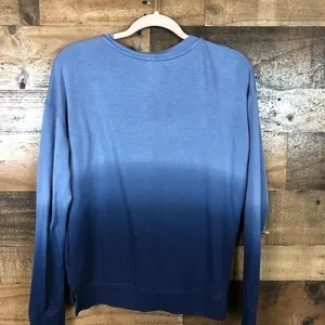 Mudd Blue Ombre Lace Up Sweatshirt Womens Medium Long Sleeve‎ Pullover thumbnail 5