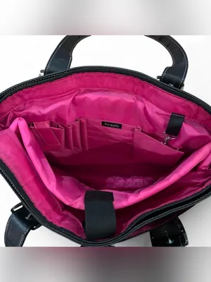Classic Black Tote Bag with Buckle Straps Size OS thumbnail 2