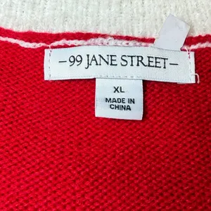 99 Jane Street Womens Size XL Christmas Santa Vest Red Candy Pocket Open Front thumbnail 4