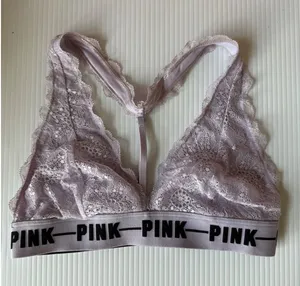 PINK Victoria's Secret Lace Bralette Racerback Light Purple Bra Size M‎ thumbnail 1