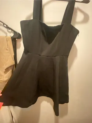 Zara Black Square-Neck Sleeveless Dress thumbnail 3