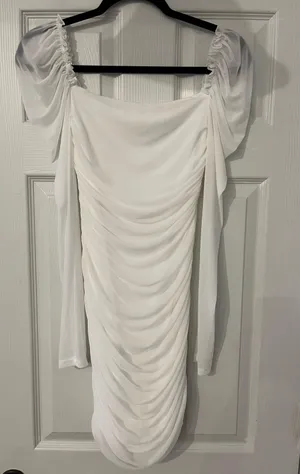 Amazon White Long Sleeve Bodycon Dress thumbnail 3