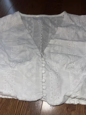 Long Sleeve Crop Top White Size M thumbnail 2