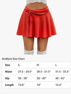 Avidlove Mini Skirt for Women Pleated Drawstring High Waist Skater Skirt thumbnail 4
