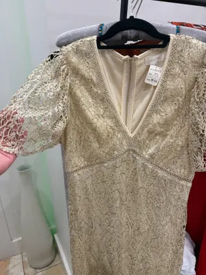 Women’s gold elegant just me dress thumbnail 2