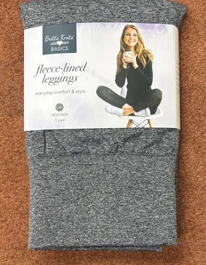Britt’s Knits Basics Gray Fleece-Lined Leggings thumbnail 1