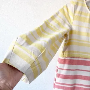 Tuckernuck Pomander Place Cleo Stripe Sunset Coastal Preppy Tie Waist Midi Dress thumbnail 5