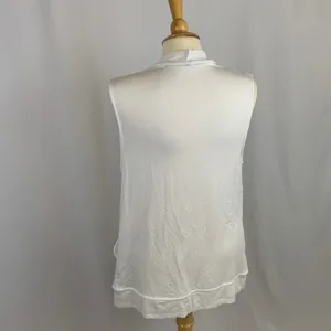 ATHLETA Women's‎ White Sleeveless Cardigan Size Small Drape Front Athleisure thumbnail 4