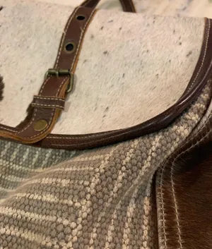 Myra Bags. Backpack purse. Hair on and knitted. thumbnail 3