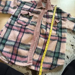 POL Pink Plaid Shacket Corduroy Elbow Patch Oversized‎ Fit Sz Small STYLE SMJ199 thumbnail 7
