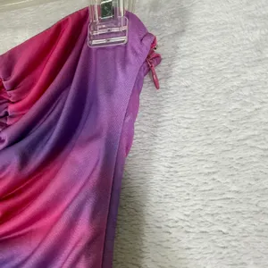 I.AM.GIA Pink Purple Ombre One Shoulder Cutout Ruched Mini Dress Size M thumbnail 3
