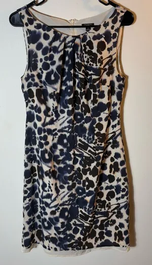 Ann Taylor 97%‎ Silk Abstract Print Sheath Dress Size 8 thumbnail 1