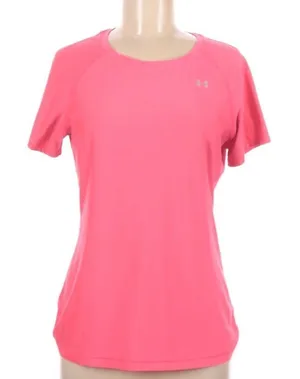 Under Armour medium pink fitted heat-gear gym top thumbnail 1
