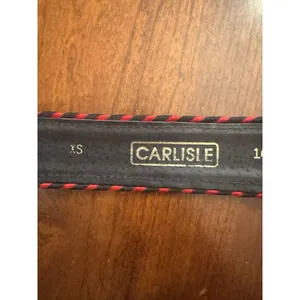Vintage CARLISLE Belt XS RED Leather 1629 GOLD Metal 1990s Retro thumbnail 4