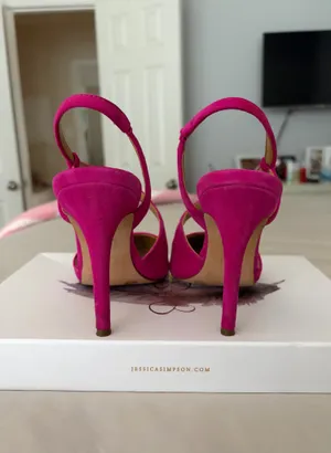 Hot Pink Suede Jessica Simpson Heels thumbnail 3