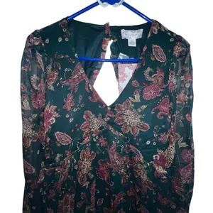 Band Of The Free Run The World Pine‎ Berry Paisley Empire Waist Midi Dress Small thumbnail 3