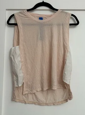 Kit & Ace Sleeveless Cashmere Blend Side Panel Boxy Pink Athletic Tank Top 4 thumbnail 1