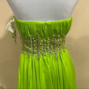 NWT NEW Sparkle Prom by Da Vinci 71441 line dress chiffon strapless beaded dress thumbnail 6