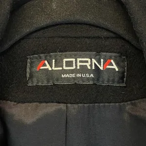 ALORNA Coat Women's Large Black Lapel‎ Collar Double Breasted Wool Blend Winter thumbnail 4