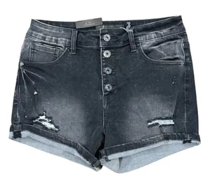 RISEN Women's‎ Medium Distressed Cuffed Denim Shorts Button Fly thumbnail 1