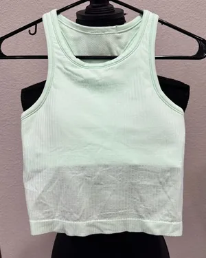 Lululemon Ebb to Flow Mint Green Fitted Crop Tank Top thumbnail 1
