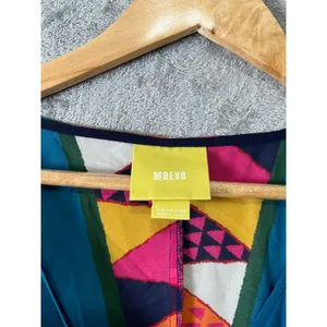 Maeve Anthropologie Boho Geo‎ Print Dress Multicolor V-Neck Flowy Size 2 No Slip thumbnail 4