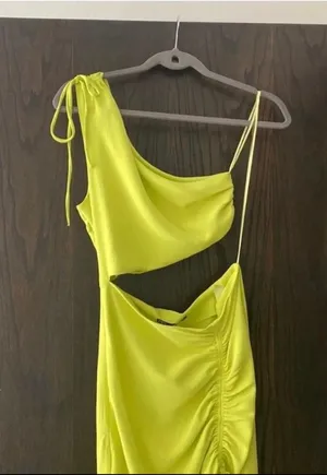 ZARA Green Asymmetrical Dress thumbnail 2
