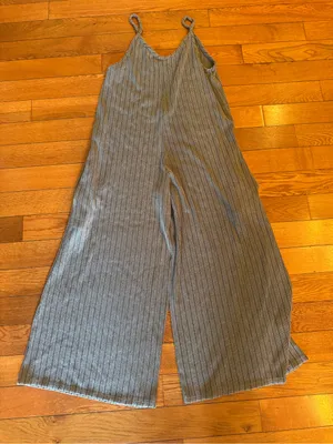 Bucket List Grey Ribbed Wide-Leg Cami Jumpsuit | No Size Tag (18 P2P) thumbnail 4