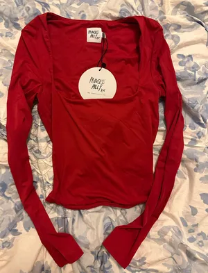 Princess Polly Red Long Sleeve Top thumbnail 1
