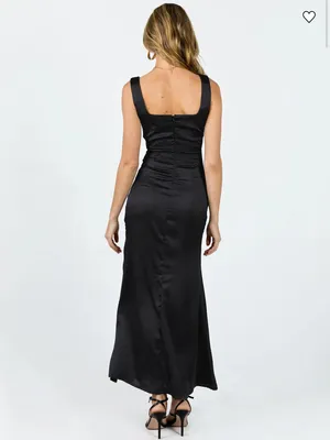 Princess Polly Lynsey Midi Dress Black thumbnail 3