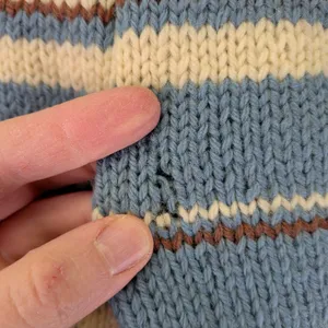 American Vintage True Vintage Handmade Striped Knit A‎ Line Mini Skirt Brown Blue Women's Medium thumbnail 8