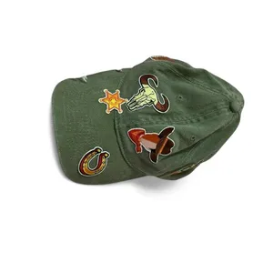 Cowboy‎ Hat Olive Otto Flex Western Embroidered Skull Horseshoe Sheriff Star thumbnail 7