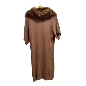 Chico's Indulgence Faux Fur Anya Cardigan‎ Sweater Tan NWT Size 2 Large thumbnail 2