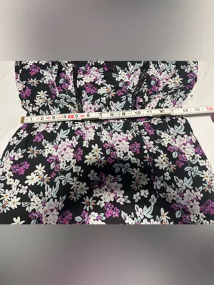NWOT Express Floral Dress High Neck Lace Detail front slit size M thumbnail 9