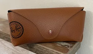 Ray-Ban Brown Leather Sunglasses Case thumbnail 1