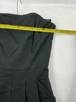 Black Halo Strapless Black Romper Dress with Pockets 987 thumbnail 4