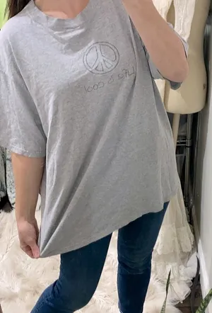 Life is cool grey T-shirt size XLarge peace sign thumbnail 1