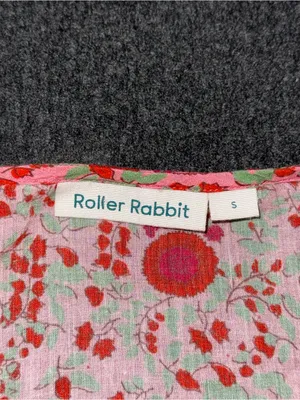 Roller Rabbit Rhody Kurta Tunic Womens Small Floral Pink Green Dress Top V Neck thumbnail 7