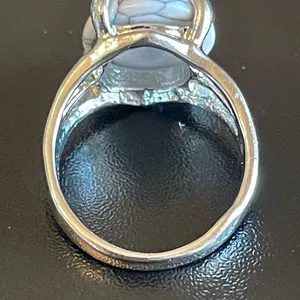 White gemstone S925 silver ring size 5.5 thumbnail 4