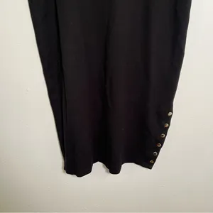 Ashley Blue Women's Midi Pencil Skirt Black‎ Button Side Pull On Bodycon Stretch thumbnail 3