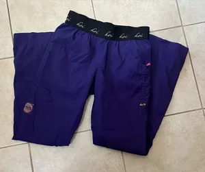 Koi Lite Deep Purple Scrub Pants with Black Waistband thumbnail 1