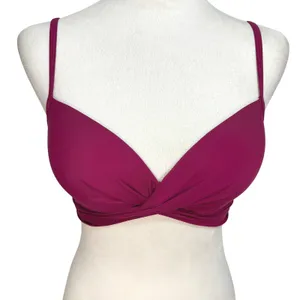 Cupshe Bikini Top‎ Magenta Pink Twisted Front Padded Swimwear Beach Small 11A thumbnail 1