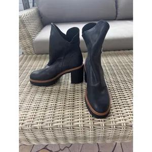 Free People‎ Jack Zip Leather Boot Size 41 boho heel platform equestrian layered thumbnail 2